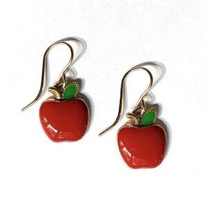 Apple Dangle Earrings 14K Gold Filled Wires Women Girls Teachers Handmade in USA